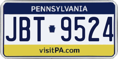PA license plate JBT9524