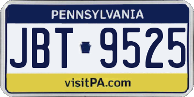 PA license plate JBT9525