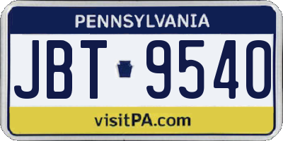 PA license plate JBT9540