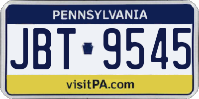 PA license plate JBT9545