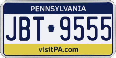 PA license plate JBT9555