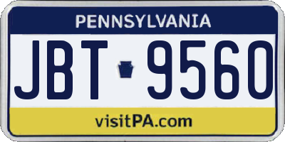 PA license plate JBT9560