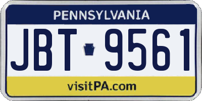 PA license plate JBT9561