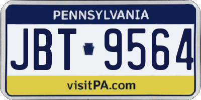 PA license plate JBT9564