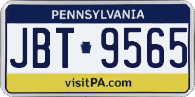 PA license plate JBT9565