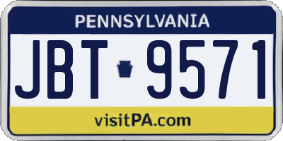 PA license plate JBT9571