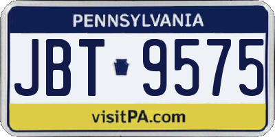 PA license plate JBT9575