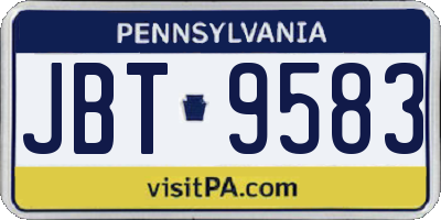 PA license plate JBT9583