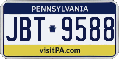 PA license plate JBT9588
