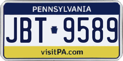 PA license plate JBT9589