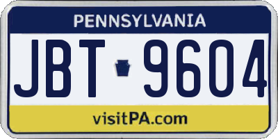PA license plate JBT9604