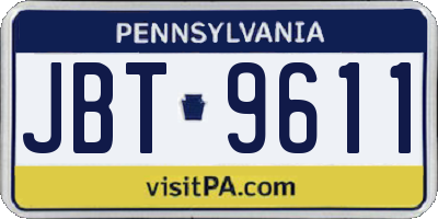 PA license plate JBT9611