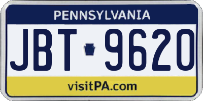 PA license plate JBT9620