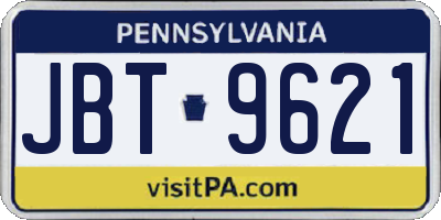 PA license plate JBT9621