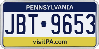 PA license plate JBT9653