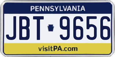 PA license plate JBT9656