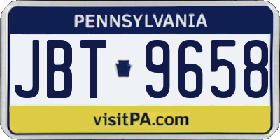 PA license plate JBT9658