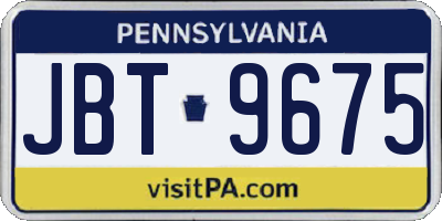 PA license plate JBT9675