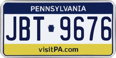 PA license plate JBT9676