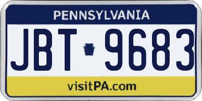 PA license plate JBT9683