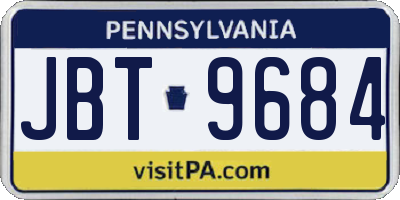 PA license plate JBT9684