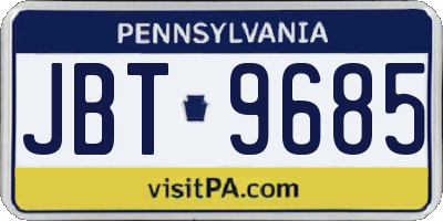 PA license plate JBT9685