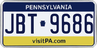 PA license plate JBT9686