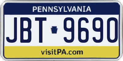 PA license plate JBT9690