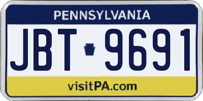 PA license plate JBT9691