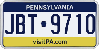 PA license plate JBT9710