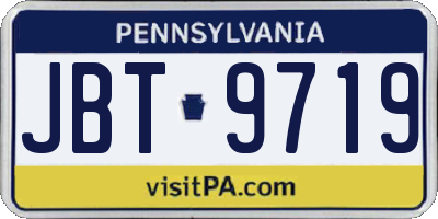 PA license plate JBT9719