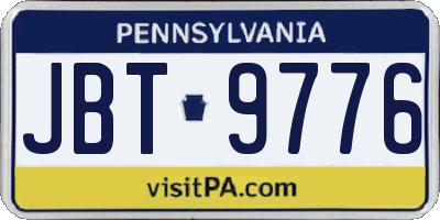 PA license plate JBT9776