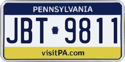 PA license plate JBT9811