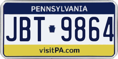 PA license plate JBT9864