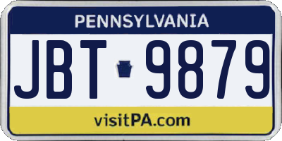 PA license plate JBT9879