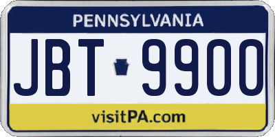 PA license plate JBT9900