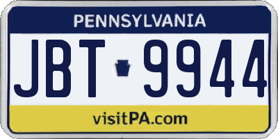 PA license plate JBT9944