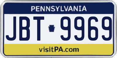 PA license plate JBT9969
