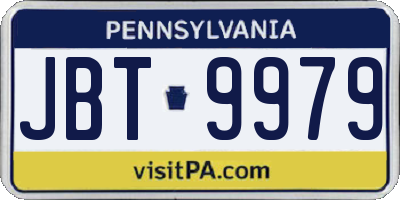 PA license plate JBT9979