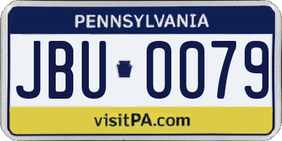 PA license plate JBU0079