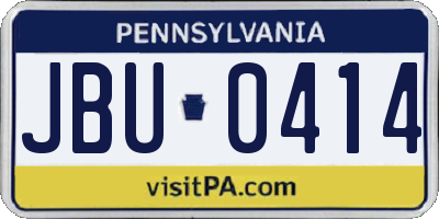 PA license plate JBU0414