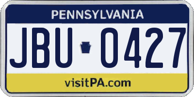 PA license plate JBU0427