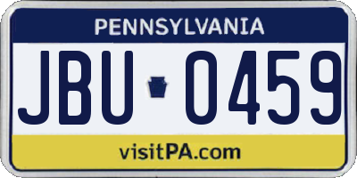 PA license plate JBU0459