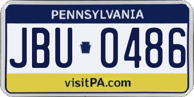 PA license plate JBU0486