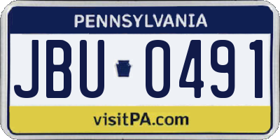 PA license plate JBU0491