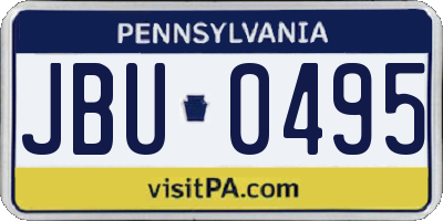 PA license plate JBU0495