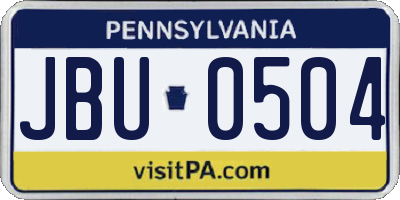PA license plate JBU0504