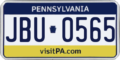 PA license plate JBU0565