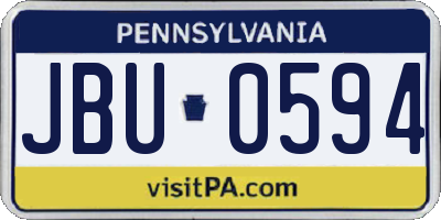PA license plate JBU0594