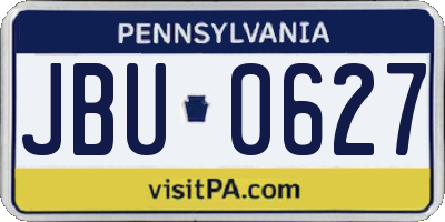 PA license plate JBU0627